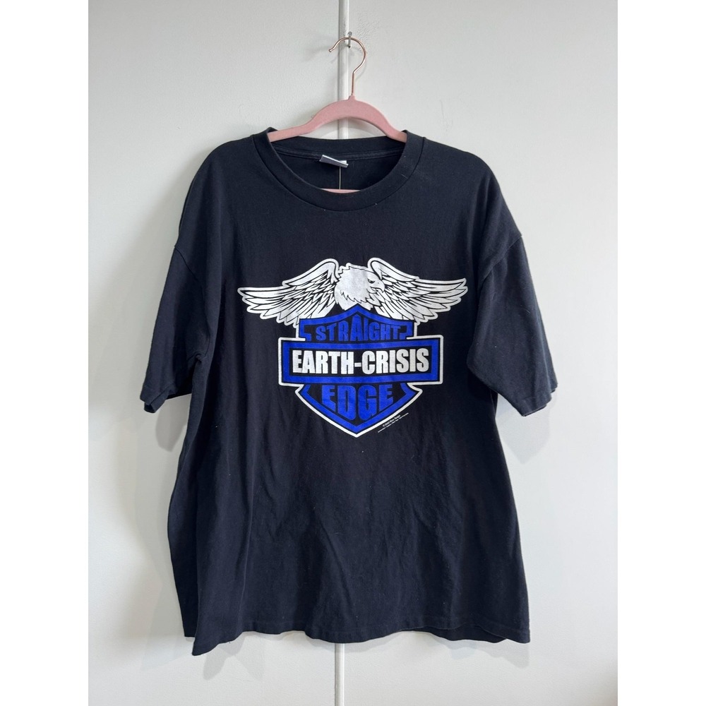Vintage Earth Crisis Straight Edge Shirt Mens XL Black All Sport Band Tee 90s